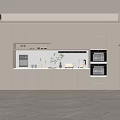 Cream style wine cabinet direct drinking machine oven bread machine red wine mobile socket green plant 3d model
