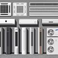 Different Types of Air Conditioner Fans Including Wall Mounted Ceiling and Floor Standing Models