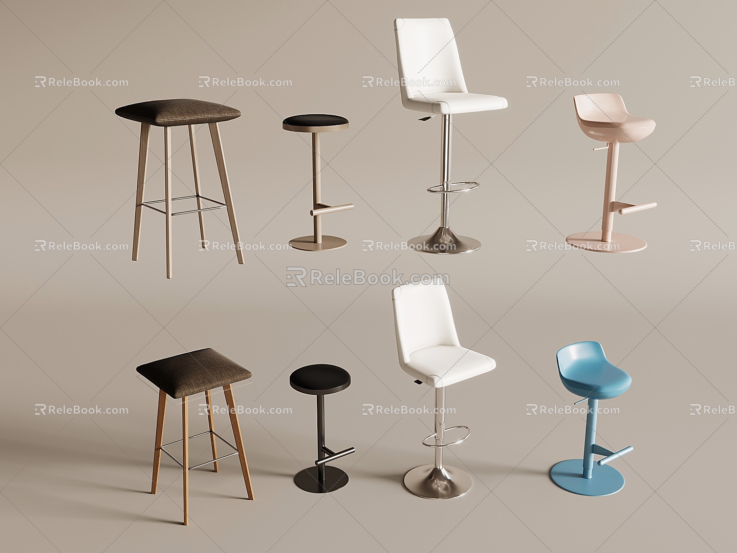 Modern Bar Chair Bar Stool Bar Table Chair High Stool Backrest Rattan Bar Chair Leisure Chair Without Armrest model