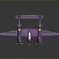 Cosmic Aerospace Purple Twin Body Aircraft Model With Four Propellers And Wings