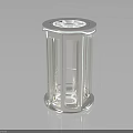 Modern Kitchen Transparent Cylindrical Storage Jar With Metal Frame And Glass Body
