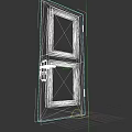 Classic Dark Wooden Hinged Door With Panel Design And Metal Handle