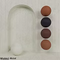 Light Colored Arched Component With Spherical Elements In Brown Black Dark Brown And White