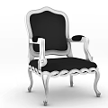 Classical Style Dining Chair With Dark Wooden Frame Carved Design And Colorful Striped Fabric
