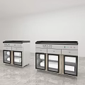 Two Modern Stainless Steel Kitchen Appliances with Transparent Glass Doors and Control Panels