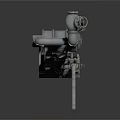 Heavy Duty Industrial Equipment With Metal Pipes Valves And Mechanical Base Structure