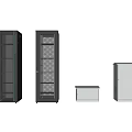 Computer Server Racks with Glass and Mesh Doors in Different Sizes for Data Center Storage 3d model