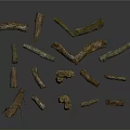Natural Plant Branches Displayed with Various Shapes Different Sizes and Textures