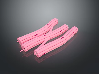 Pink Tubular Medical Devices With Multiple Small Holes For Medical Delivery Applications 3d model