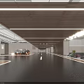 Modern Parking Garage With Spacious Interior Orange Sports Car Bright Lighting And Clean Floor