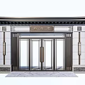 Traditional Chinese Entrance Gate With Stone Metal Frame And Elegant Curved Roof Design