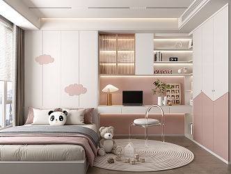 Modern Tatami Bedroom Children's Room 3d model