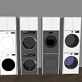 Modern Stackable Washing Machines with Different Colors for Home Design 3d model
