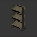 Practical Three Tier Storage Shelf With Wooden Shelves And Metal Frame