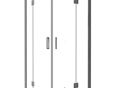 Modern Shower Sauna Enclosure With Glass Doors And Sleek Metal Frames Design 3d model