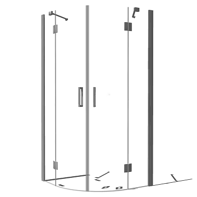 Modern Shower Sauna Enclosure With Glass Doors And Sleek Metal Frames Design 3d model