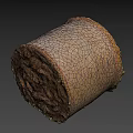Cylindrical Agricultural Hay Bale With Woven Covering And Textured Surface