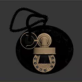 Vintage Electronic Telephone With Classic Design And Brass Dial Finish