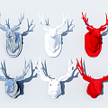 Modern animal wall decoration deer sculpture 3d model