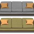 Modern three-seat sofa multiplayer sofa 3d model