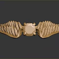 Elegant Gold Fashion Ring With Wing Design And Central Gemstone Decoration