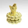 Gold Decorative Ornament Set With Stacked Spherical Base And Sculpted Top