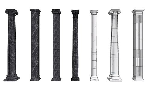 Jane European Roman Column Classical Marble Roman Column 3d model