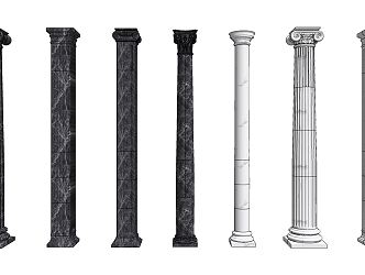 Jane European Roman Column Classical Marble Roman Column 3d model