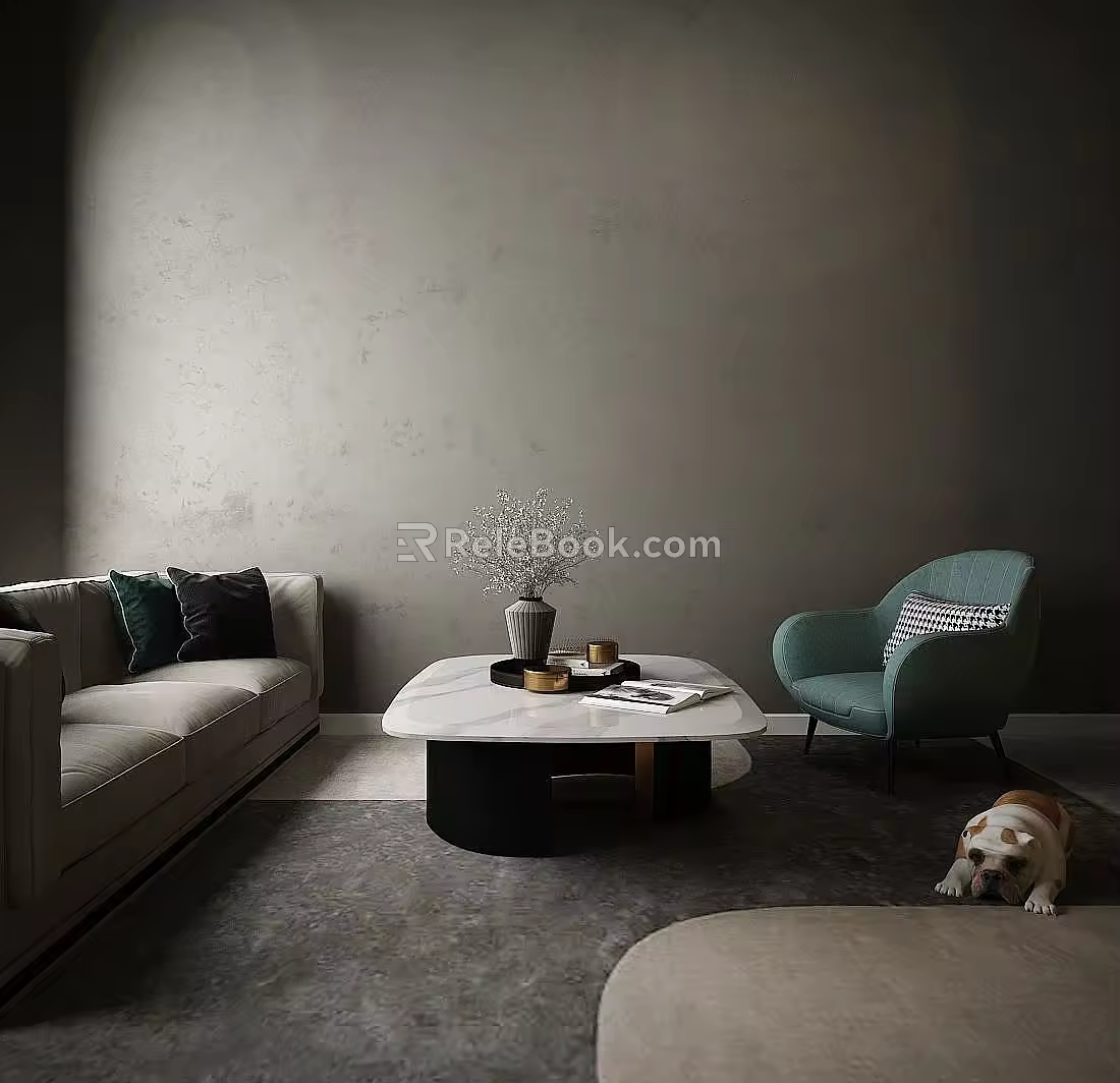 Modern sofa coffee table combination 3d model