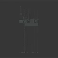 Detailed Offshore Drilling Rig Model Structure With Derricks Cranes And Support Legs