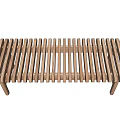 Modern Wooden Slatted Leisure Chair With Natural Wood Finish And Simple Design
