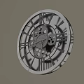 Mechanical Clock with Intricate Gears and Roman Numerals on Face 3d model