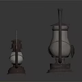Vintage Metal Lanterns With Glass Shades In Different Sizes And Classic Design