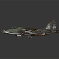 Camouflage Painted Fighter Jet Model With Detailed Wings And Missile Racks