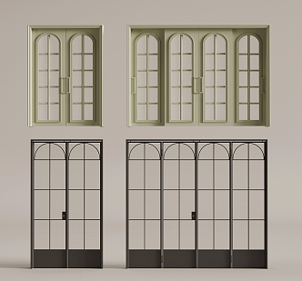 French sliding door sliding door 3d model