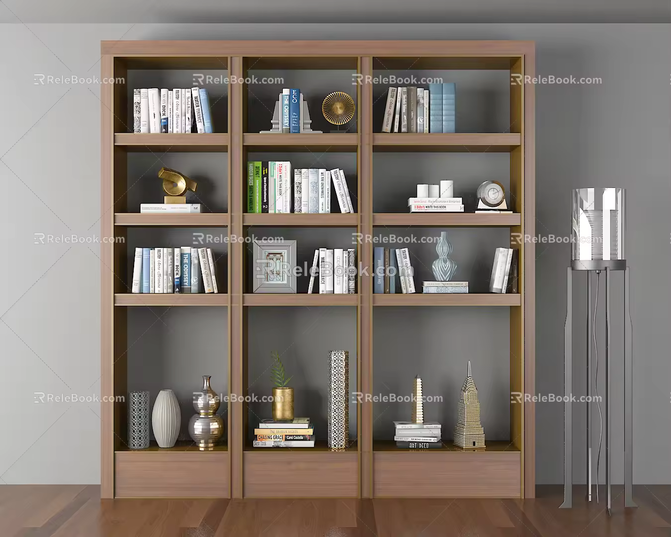 Modern Bookcase High Decorative Cabinet Floor Lamp 3d model