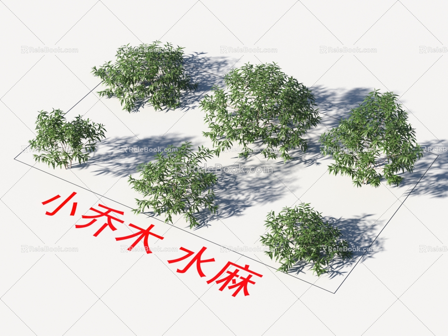 Small arbor wood water hemp plants 3d model