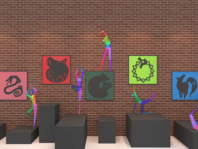 Modern Animal Painting Wall Decoration 3d model