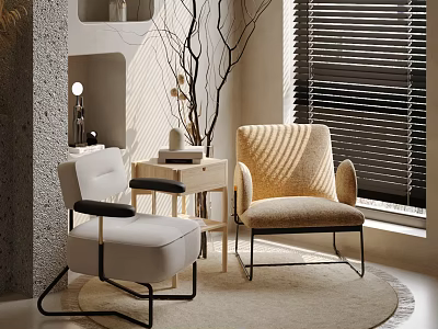Cozy Sofa Set For Living Room With Side Table And Decor 3d model