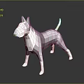 Low Poly Style Furniture Decorative Dog Model In Brown And White