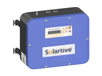 Solar Powered Solartive Blue Kitchen Appliance With Digital Display And Control Buttons 3d model