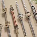 Chinese Style Furniture Handles With Fortune Character Patterns And Metal Wood Materials