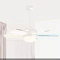 Modern Ceiling Air Cooler Fan with Colorful Blades and Lighting for Indoor Room