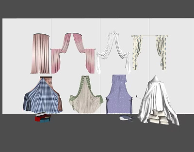 Various Bed Canopy Designs with Colorful Styles and Decorative Drapery for Bedroom 3d model