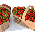 Fresh Ripe Strawberries Filled in Eco Friendly Paper Baskets for Market