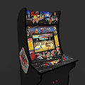 Vintage Upright Arcade Game Cabinet With Retro Screen Joystick And Control Buttons