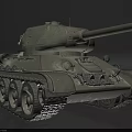 Classic Military Tank Featuring Turret Gun Barrel Tracked Wheels And Armor