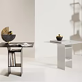 Metal plate coffee table corner table side table 3d model
