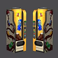 Yellow Commercial Vending Machines Featuring Beverage Ads for Drink Dispensing in Public Spaces