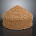 Traditional Conical Thatch Roof Building Structure With Circular Base And Natural Texture